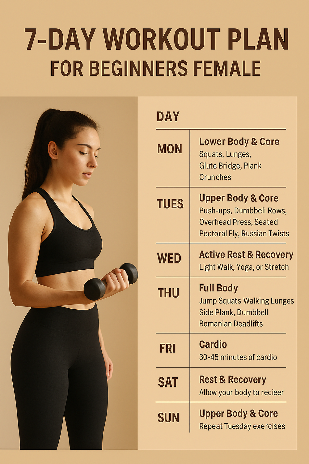 7-Day Workout Plan for Beginners Female