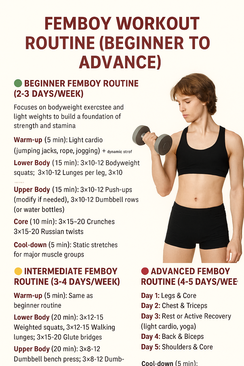 Femboy Workout Routine for Pinterest