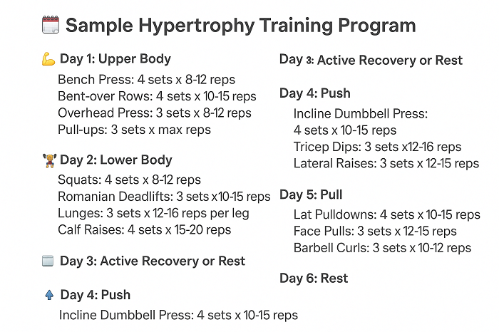 Sample Hypertrophy Training Program